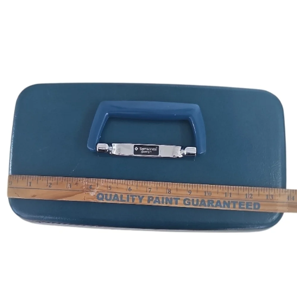 Vintage Samsonite Sentry Hard Case Train Case Blue Makeup Travel Storage
